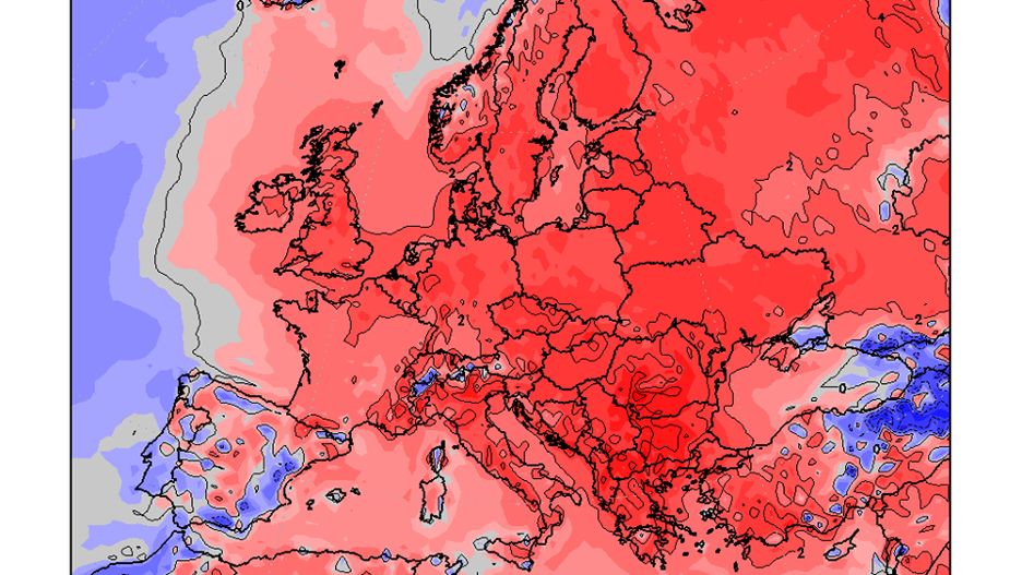 Anomalia temperatury powietrza - niedziela 17 marca