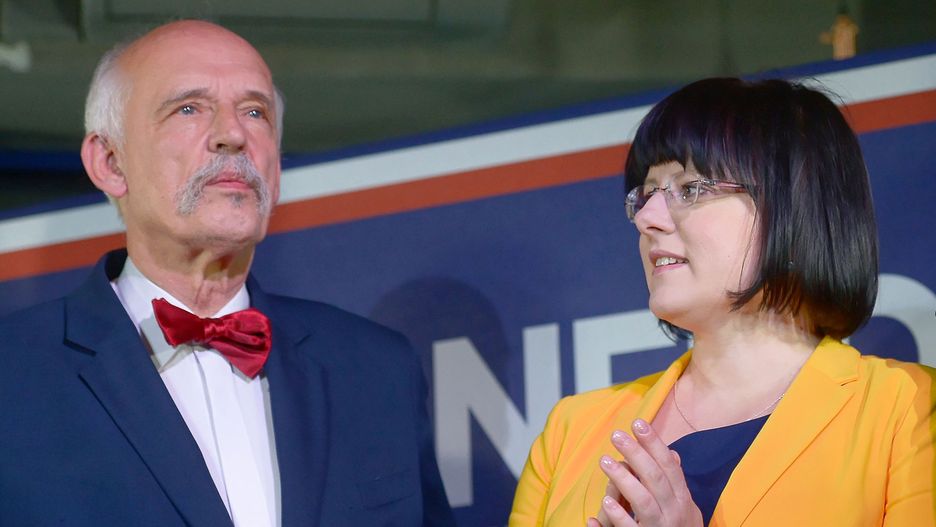 Prezes partii KORWiN Janusz Korwin-Mikke i działaczka ruchu pro-life Kaja Godek