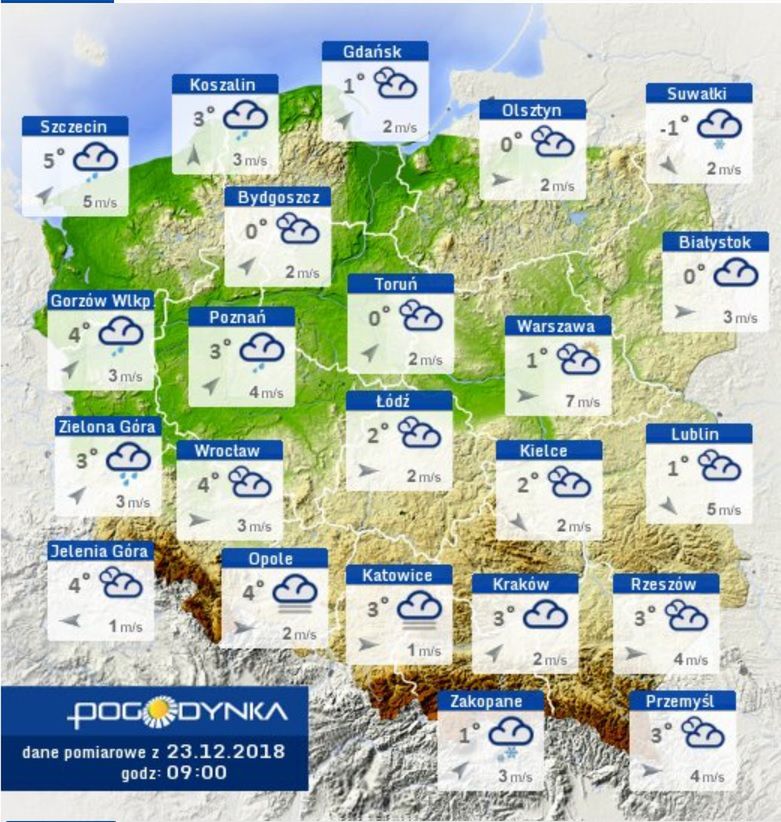 Prognoza pogody na niedzielę 