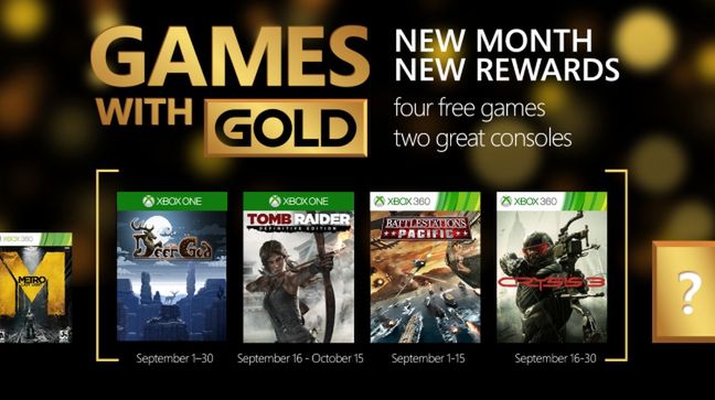 Wrześniowe Games With Gold to m.in. Tomb Raider i Crysis 3