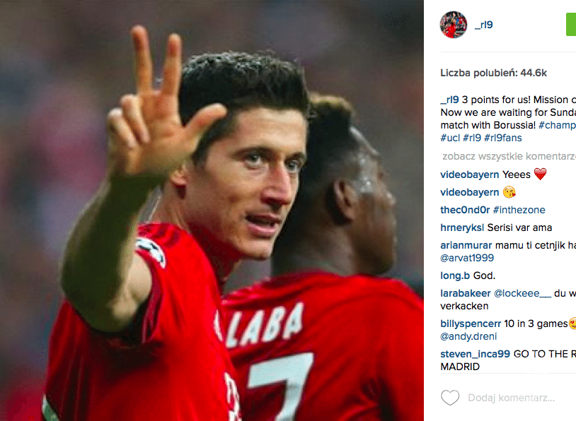 Robert Lewandowski strzelił 3 gole w jednym meczu