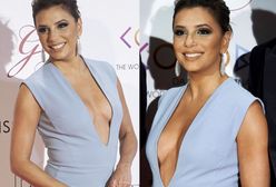 Eva Longoria kusi głębokim dekoltem! O włos od wpadki?