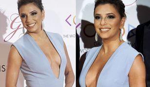 Eva Longoria kusi głębokim dekoltem! O włos od wpadki?