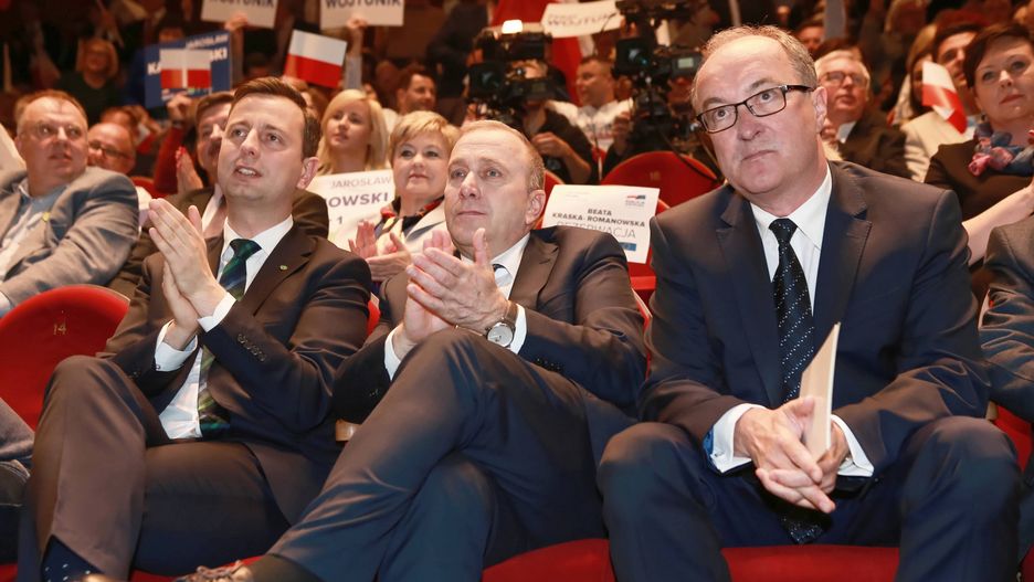 Władysław Kosiniak-Kamysz, Grzegorz Schetyna i Włodzimierz Czarzasty. 11 maja 2019 r.