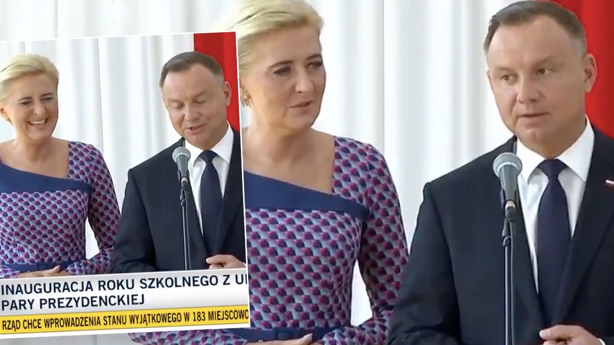 Andrzej Duda zaliczył wpadkę na spotkaniu z dziećmi. Musiała ratować go Agata. Wszystko wychwycił mikrofon [WIDEO]