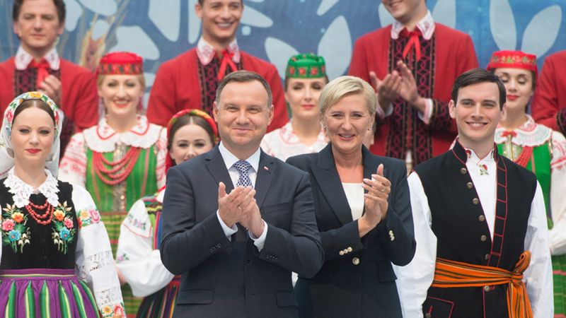 Para prezydencka podczas dożynek w Spale