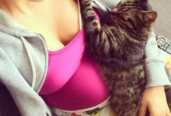 Ciężarna trenerka fitness umieściła zdjęcie z kotem. Zalała ją fala krytyki