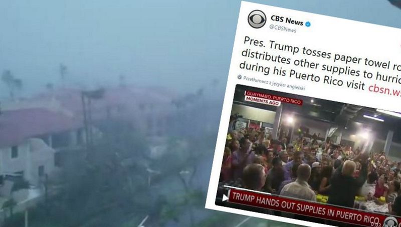 Gromy spadają na Trumpa. Odwiedził zniszczone Portoryko, mieszkańcom rzucał ręczniki