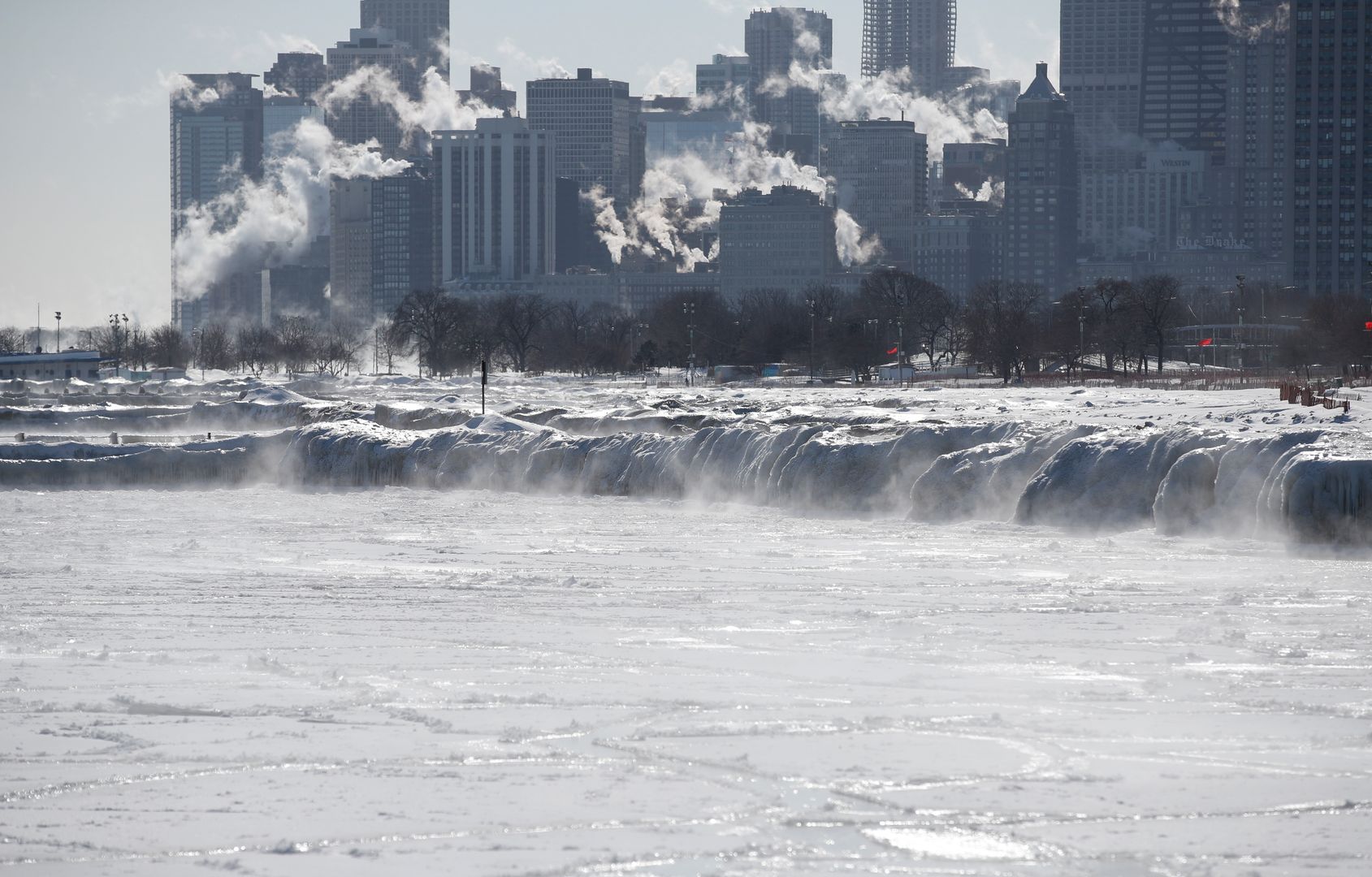 Zamarznięte Jezioro Michigan 