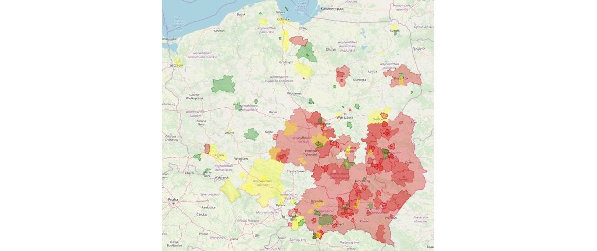 Atlas nienawiści. Na czerwono zaznaczone gminy i powiaty "wolne od LGBT" 