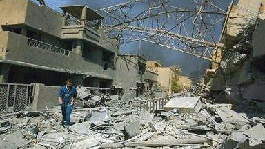 Bagdad po bombardowaniu (Fot. AFP)