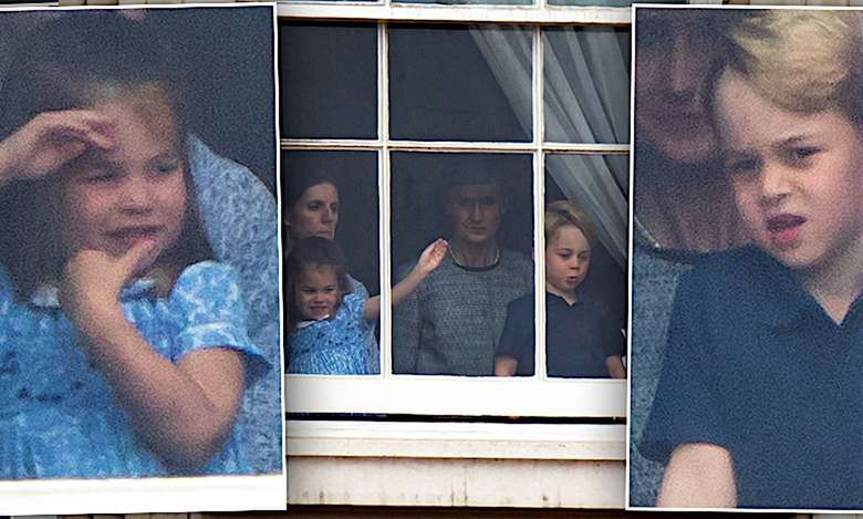 Popisy księżniczki Charlotte i księcia George'a w oknie podczas podniosłego wydarzenia. Myśleli, że nikt ich nie widzi?