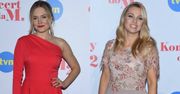 Magdalena Lamparska i Katarzyna Bujakiewiecz na koncert z udziałem gwiazd filmu "Listy do M." założyły sukienki tej samej projektantki