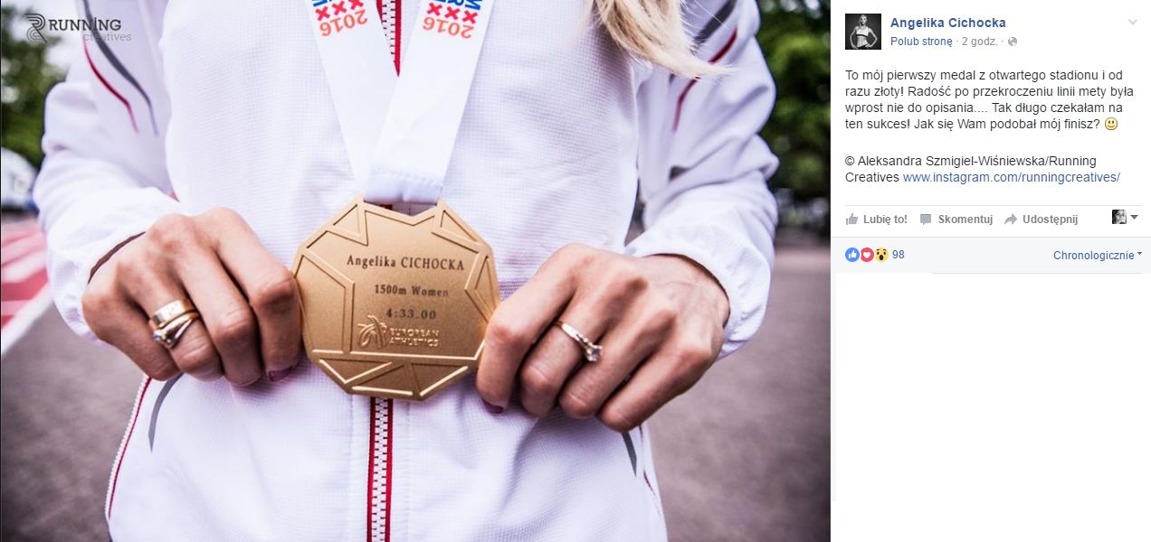 Angelika Cichocka złotą medalistką mistrzostw Europy 2016 w lekkoatletyce