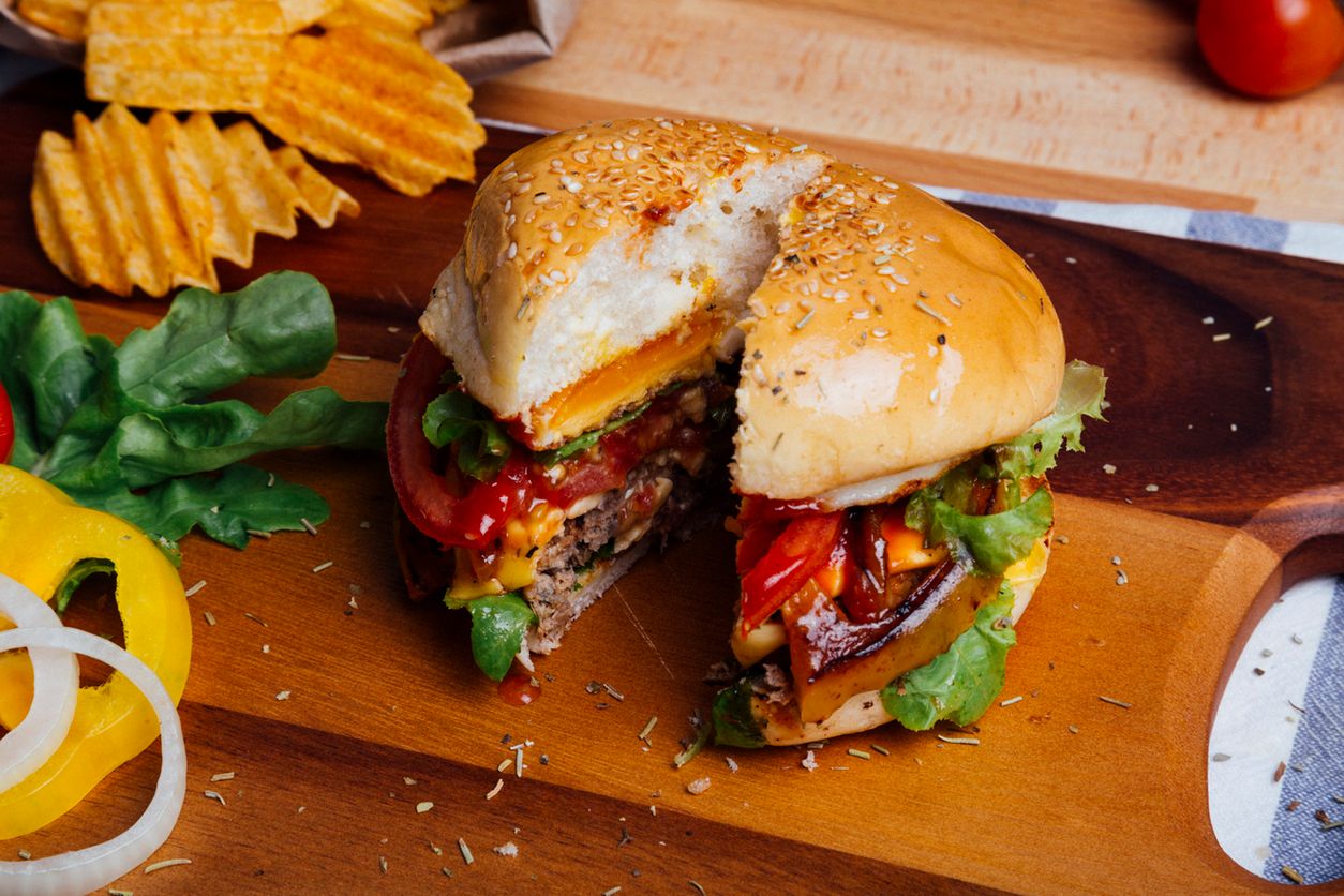 Hamburger closeup  