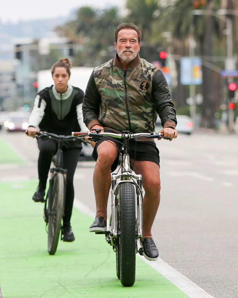 LOS ANGELES, CA - AUGUST 17: Arnold Schwarzenegger and Christina Schwarzenegger are seen on August 17, 2019 in Los Angeles, California.  (Photo by BG004/Bauer-Griffin/GC Images) *** Local Caption *** Arnold Schwarzenegger;Christina Schwarzenegger 
