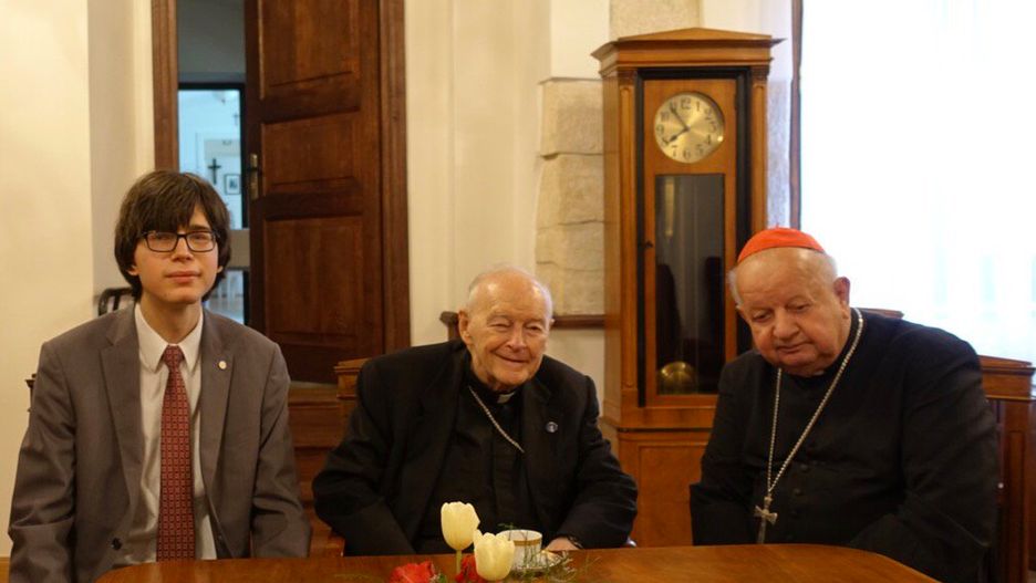 Edmund Janniger na spotkaniu z kard. Stanisławem Dziwiszem.