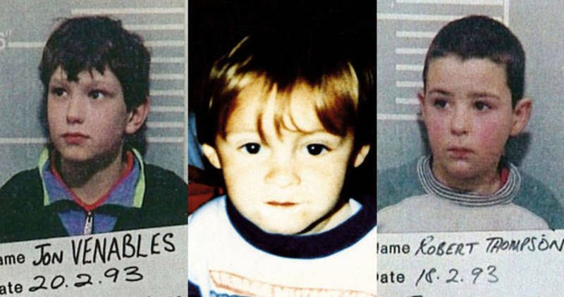 Niespełna 3-letni James Bulger i jego oprawcy - Jon Venables i Robert Thomson