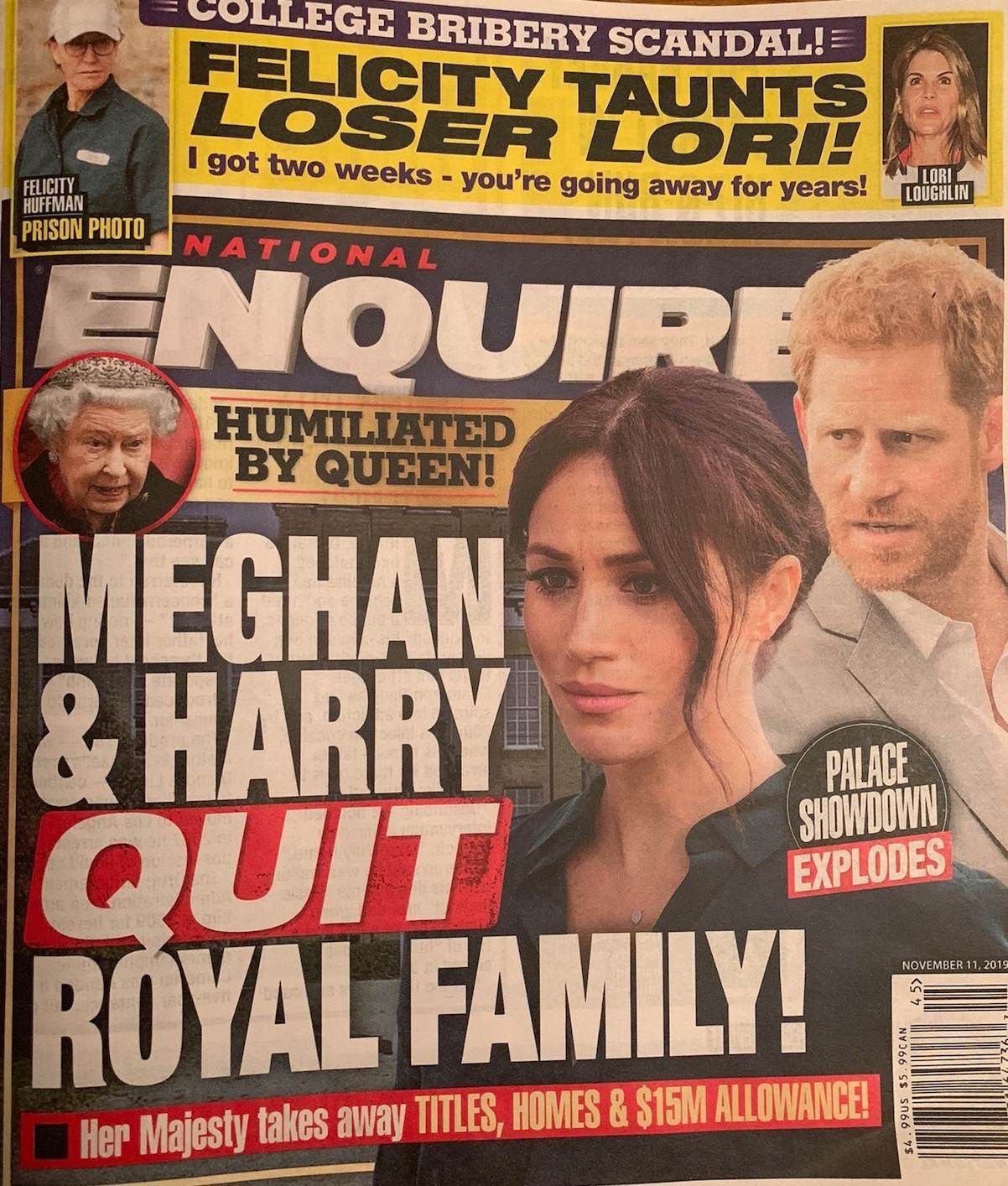 Meghan Markle i książę Harry na okładce National Enquirer