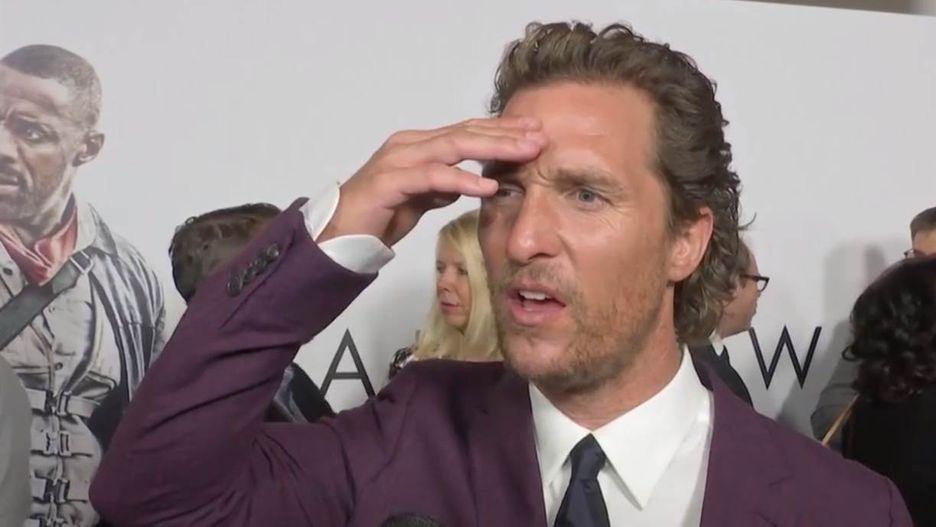 Matthew McConaughey podczas premiery filmu "Mroczna wieża"