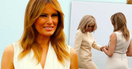 Melania Trump w sukience Gucci podczas wizyty we Francji. Brigitte Macron nie miała przy niej szans