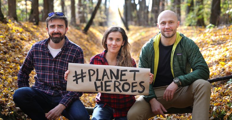 Twórcy platformy Planet Heroes: Przemek Pyziel, Monika Habrzyk i Jan Domański.