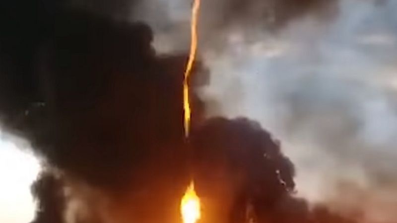 Nietypowe zjawisko podczas gaszenia pożaru