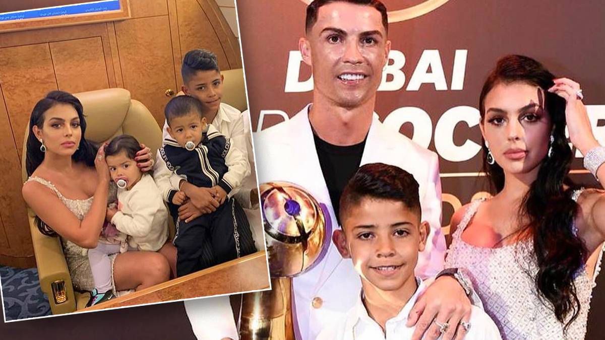 Cristiano Ronaldo i Georgina Rodriguez z dziećmi na gali