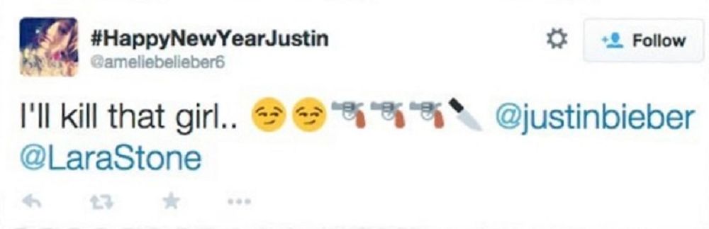 Lara Stone, Justin Bieber
                                                        
Fotografia: Screen z twittera