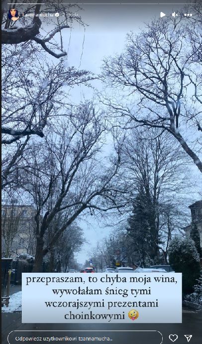Anna Mucha przeprasza fanów za śnieg