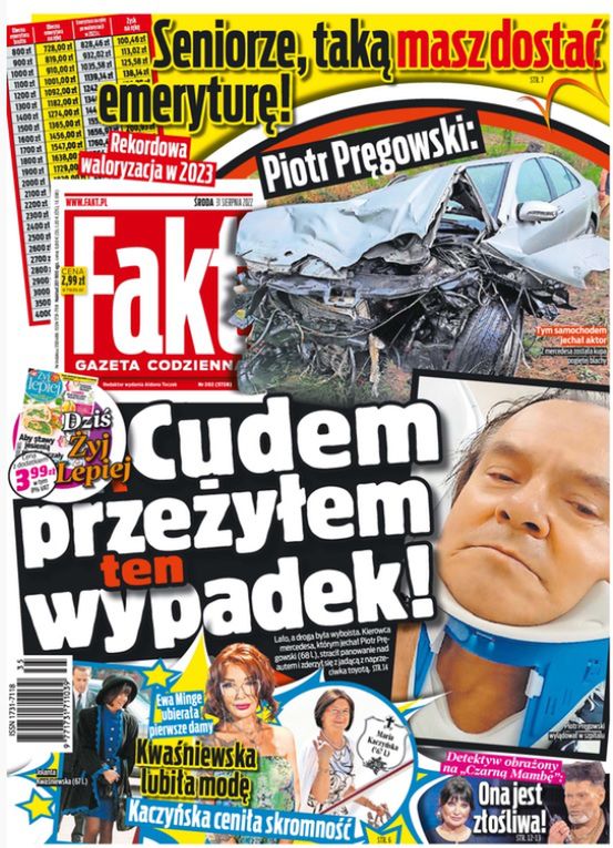 Piotr Pręgowski - okładka Fakt 31.08.2022