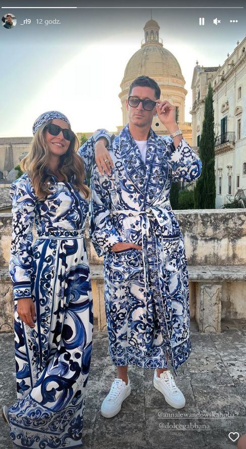 Anna i Robert Lewandowscy w strojach Dolce&Gabbana