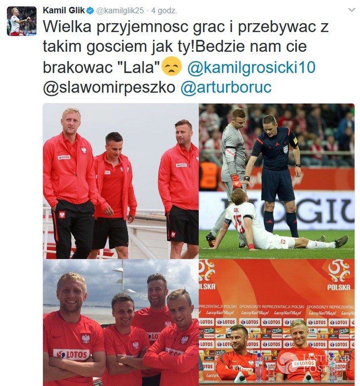 Kamil Glik dziękuje Arturowi Boruowi