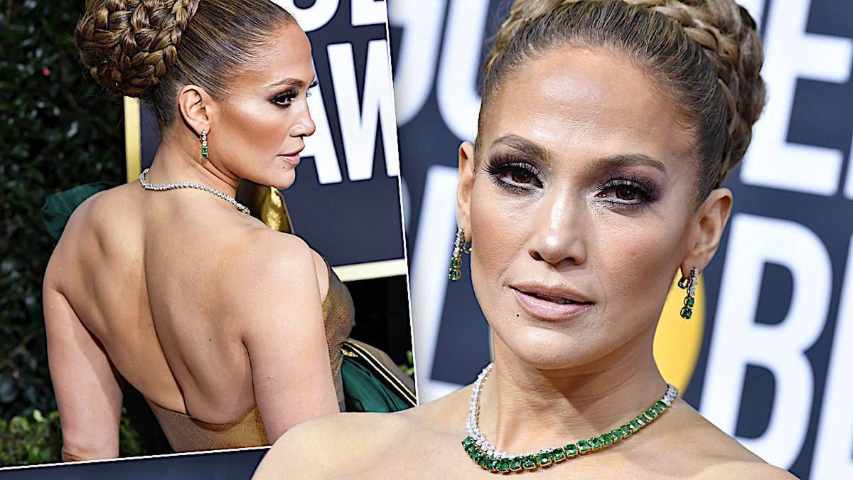 Złote Globy 2020: Jennifer Lopez w najbardziej oryginalnej kreacji wieczoru. Jej kokarda przejdzie do historii