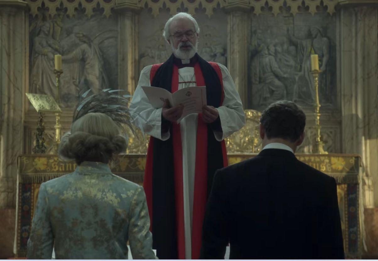 ślub Karola i Camilli, screenshot z serialu "The Crown", Netflix