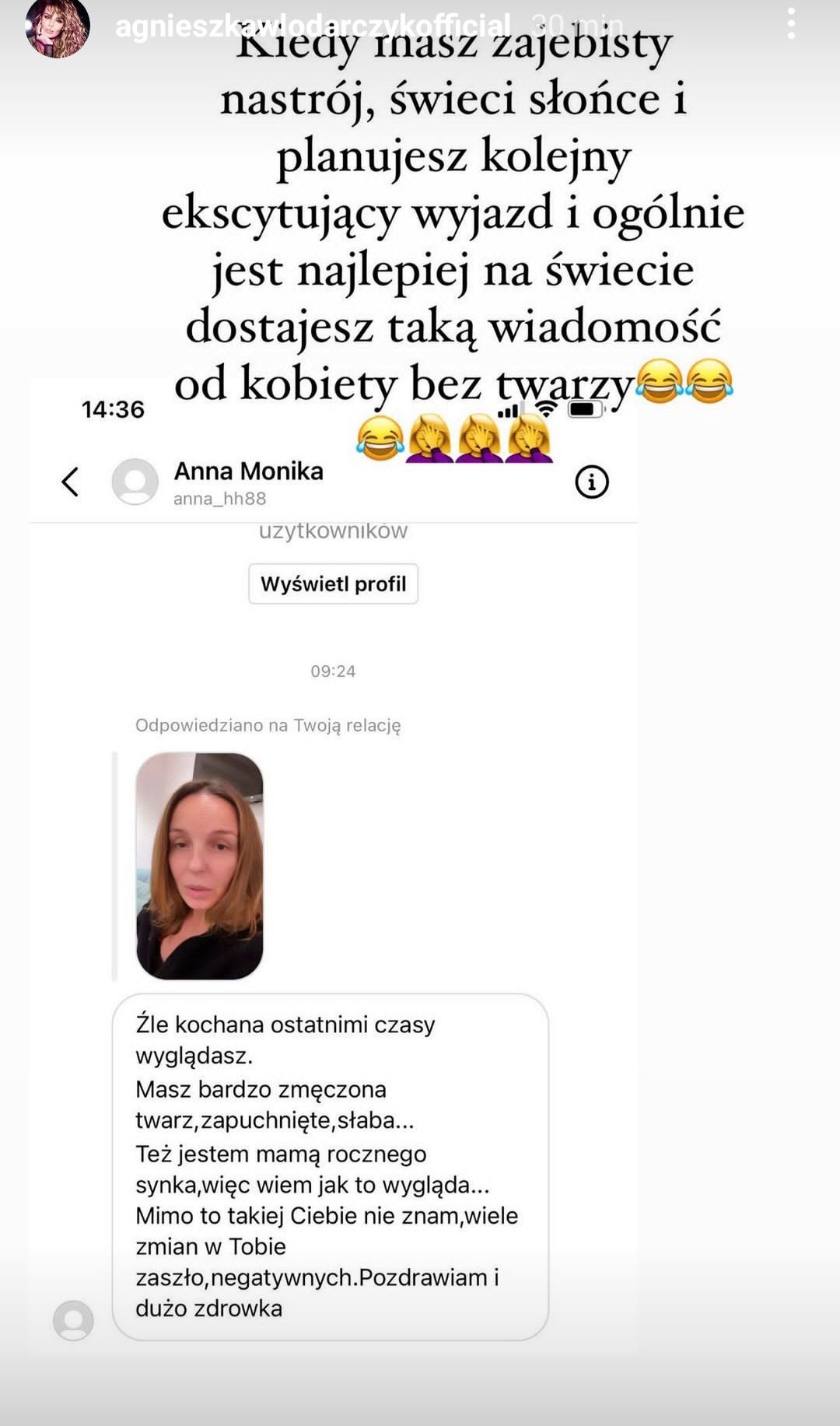 Agnieszka Włodarczyk odpowiedziała internautce