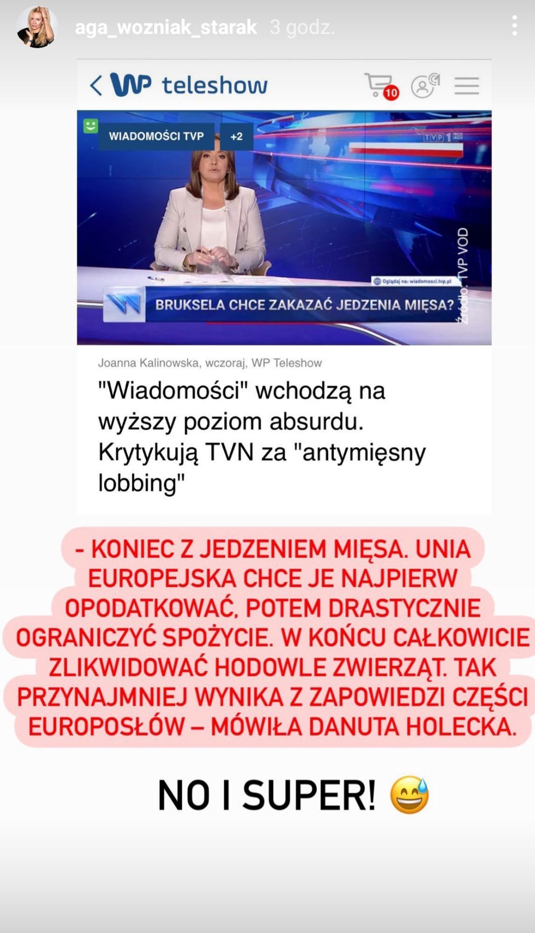 Agnieszka Woźniak-Starak komentuje materiał Wiadomości