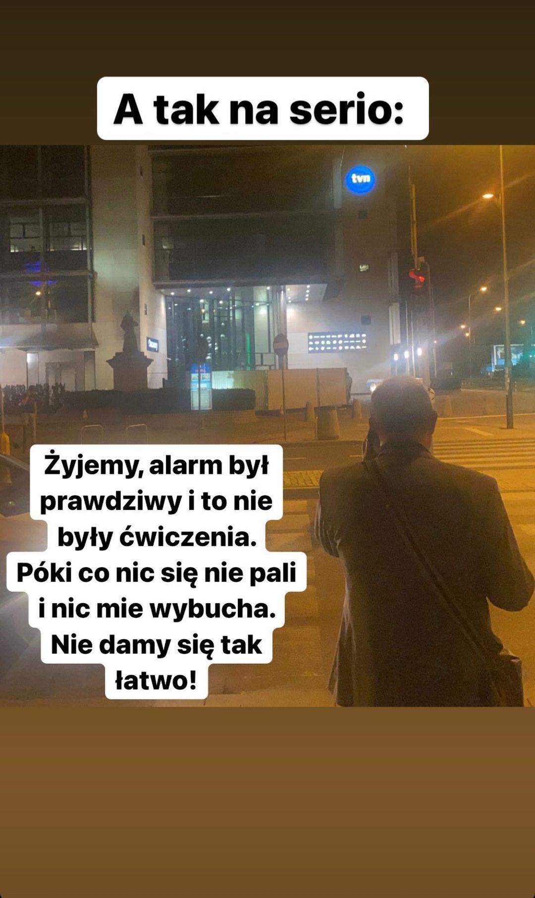 Michał Kempa komentuje alarm pożarowy w TVN