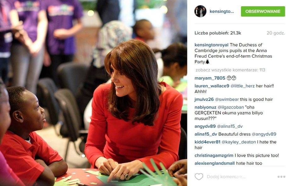 Księżna Kate w kreacji Alexander McQueen na imprezie w Anna Freud Centre Family School (fot. Instagram)