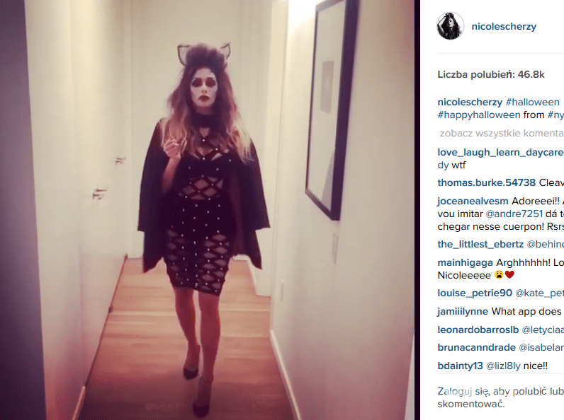 Nicole Scherzinger w sukience House of CB, kostiumie na Halloween 2015 (fot. Instagram)