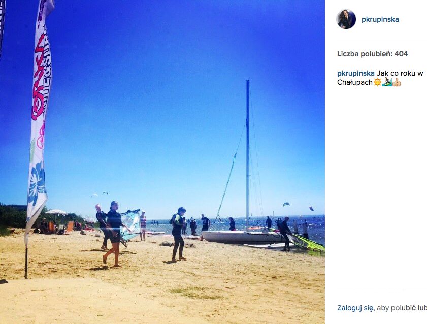 Paulina Krupińska przed porodem wyjechała na wakacje do Chałup nad morzem bałtyckim. Zdjęcie pokazała na Instagramie