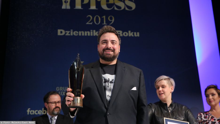 Tomasz Sekielski podczas gali Grand Press 2019