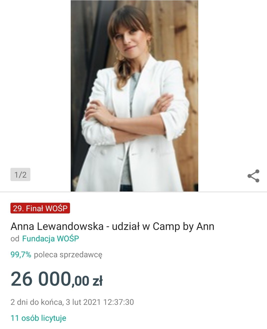Anna Lewandowska - WOŚP 2021