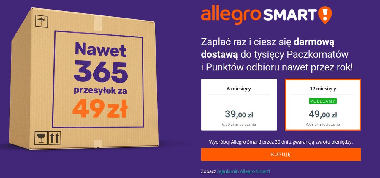 Allegro Smart!: abonament na Allegro. Za przesyłkę płacisz raz