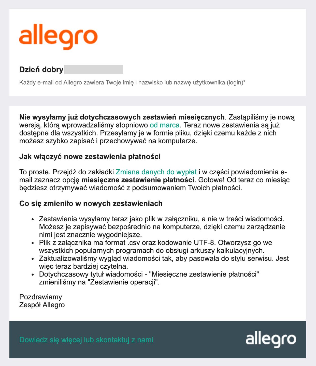 Taką wiadomość dostali użytkownicy Allegro 