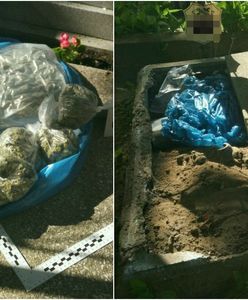 Nietypowe znalezisko pod płytą grobu. Policjanci najpierw zobaczyli coś niebieskiego