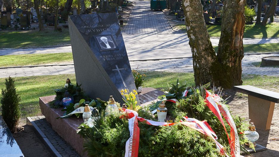 Grób Arkadiusza Rybickiego znajduje się w Gdańsku-Wrzeszczu
