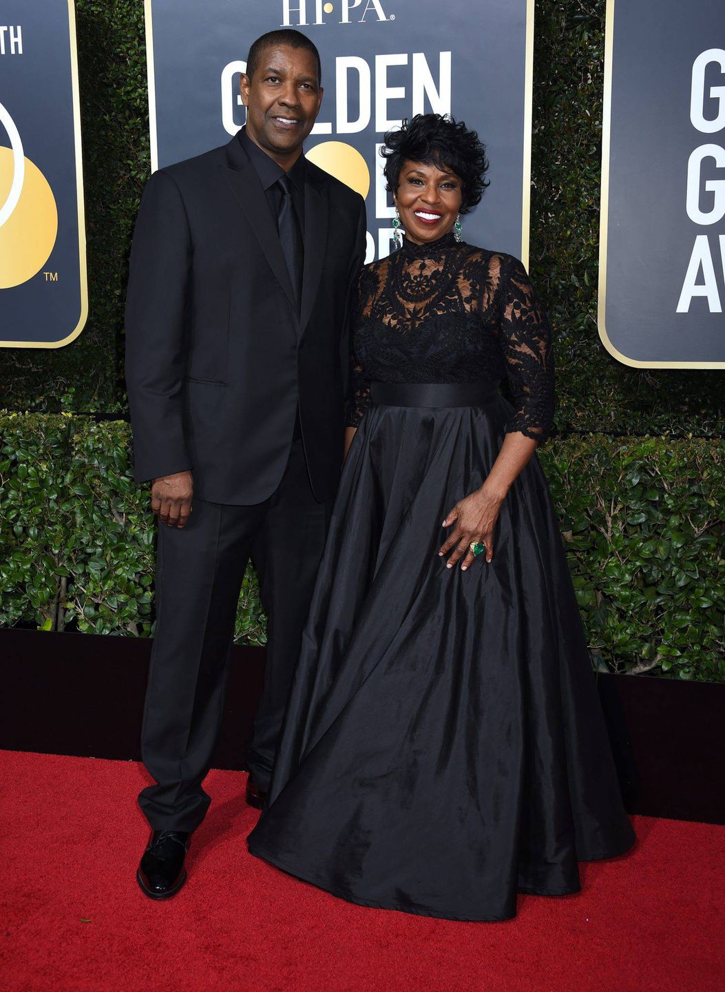 Denzel Washington i Pauletta Washington - Złote Globy 2018