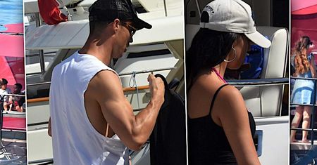 Cristiano Ronaldo w kusych szortach i Georgina Rodríguez w obcisłych dżinsach na prywatnym jachcie! Luksusowy weekend gorącej pary!
