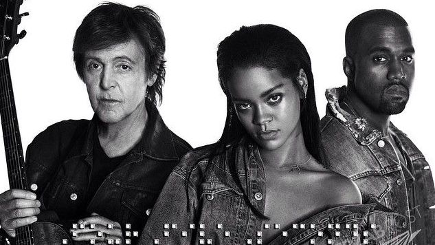 Rihanna, Kanye West, Paul McCartney
Fotografia: YouTube